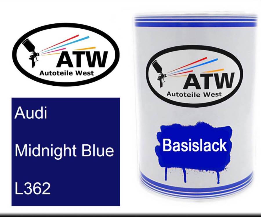 Audi, Midnight Blue, L362: 500ml Lackdose, von ATW Autoteile West.